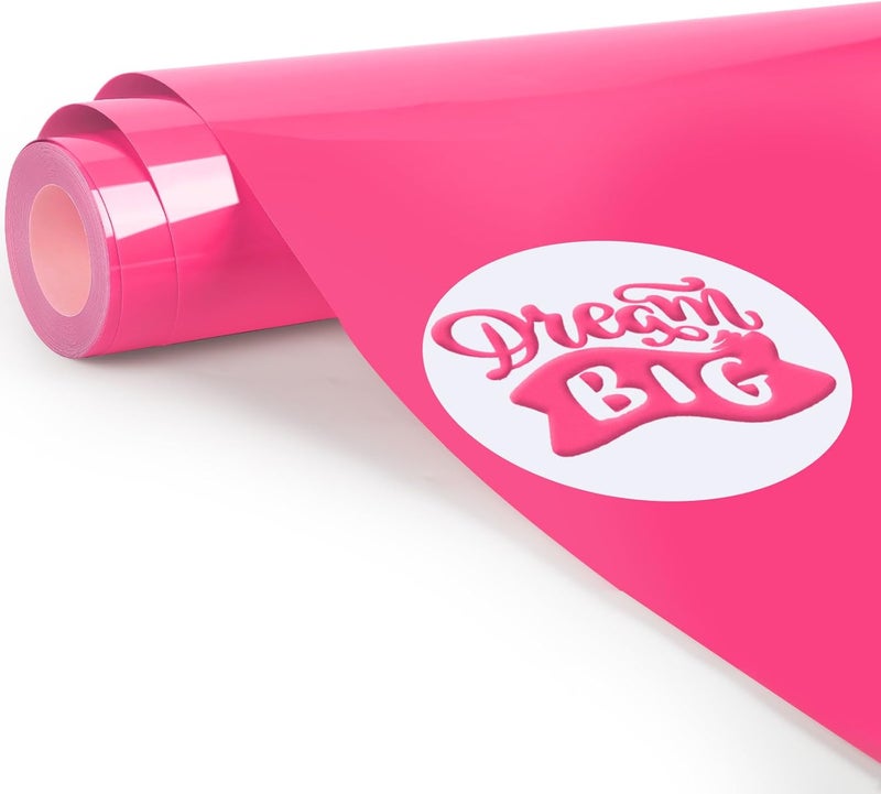 TransWonder Hot Pink Puff Vinyl Heat Transfer 12x20' - 3D Puff Heat Transfer Vinyl HTV Iron on Vinyl for T Shirts Compatible with Cricut Air or Maker - Image 1